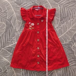 Penelope Mack Red Dress with Floral Accents